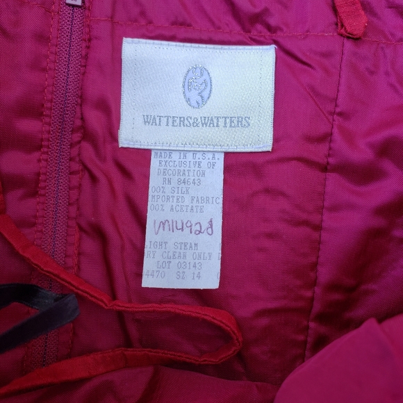 Vintage 90s/00s Watters & Watters 100% Silk 2 pc Strapless Dress - Picture 11 of 16